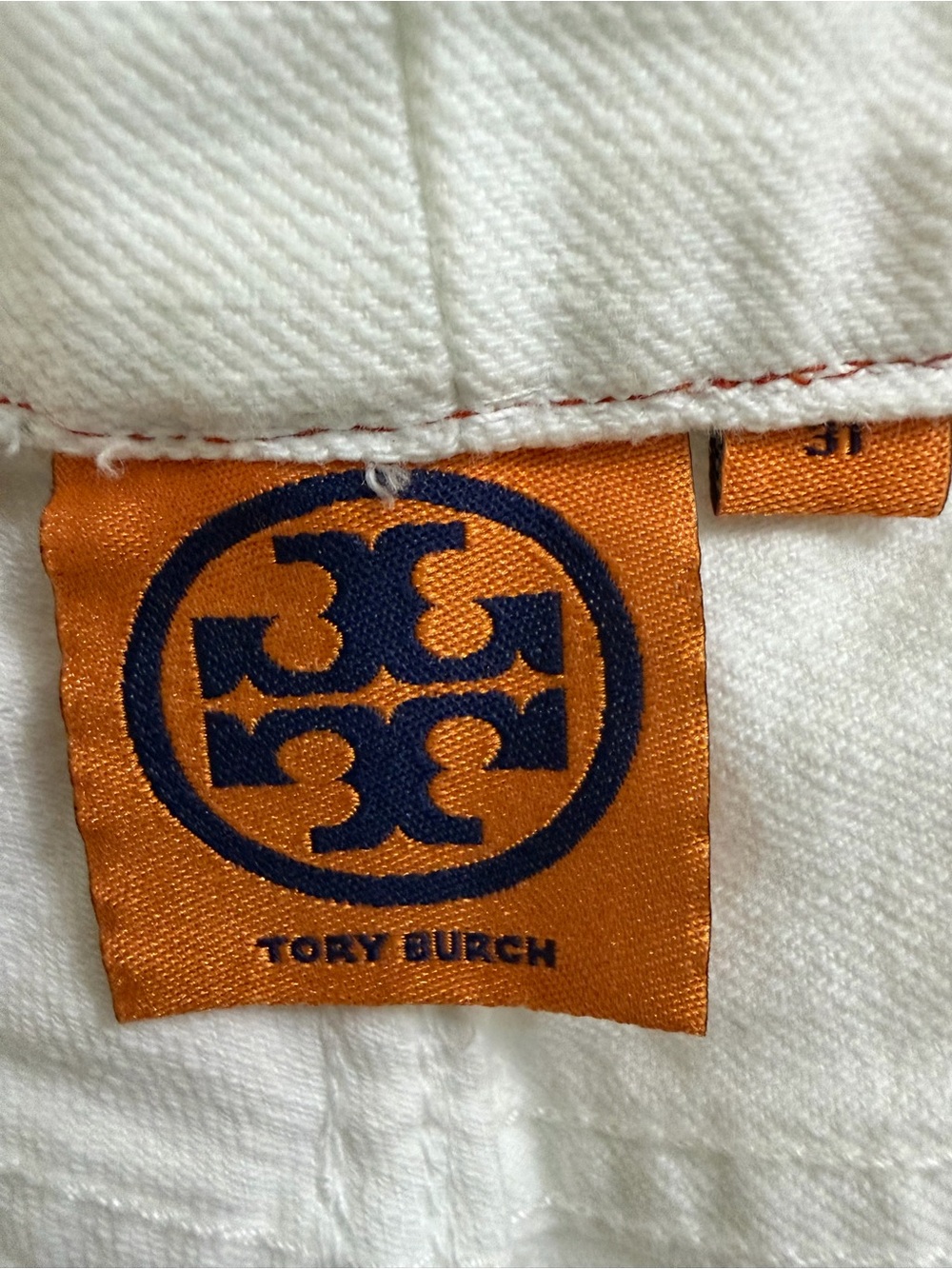 TORY BURCH Alexa Cropped Skinny White Jeans Sz 31 - Picture 6 of 8